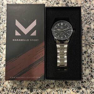 Silver and Black Men's Watch